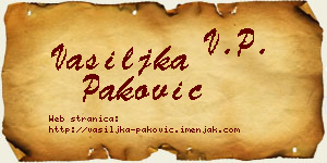 Vasiljka Paković vizit kartica